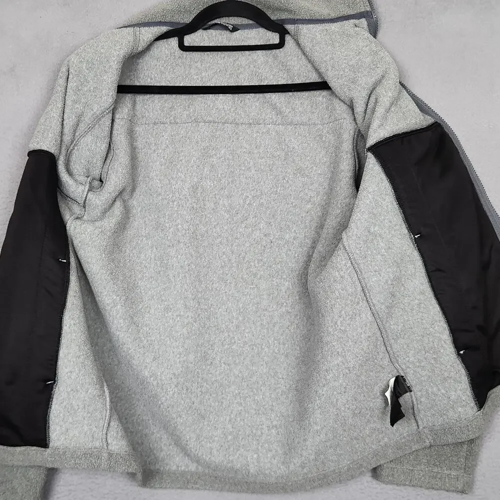 NORTH FACE Jacket Youth XL 18/20 Gray Full Zip Fleece Outdoor Layer NF0A4P9Q DYY
